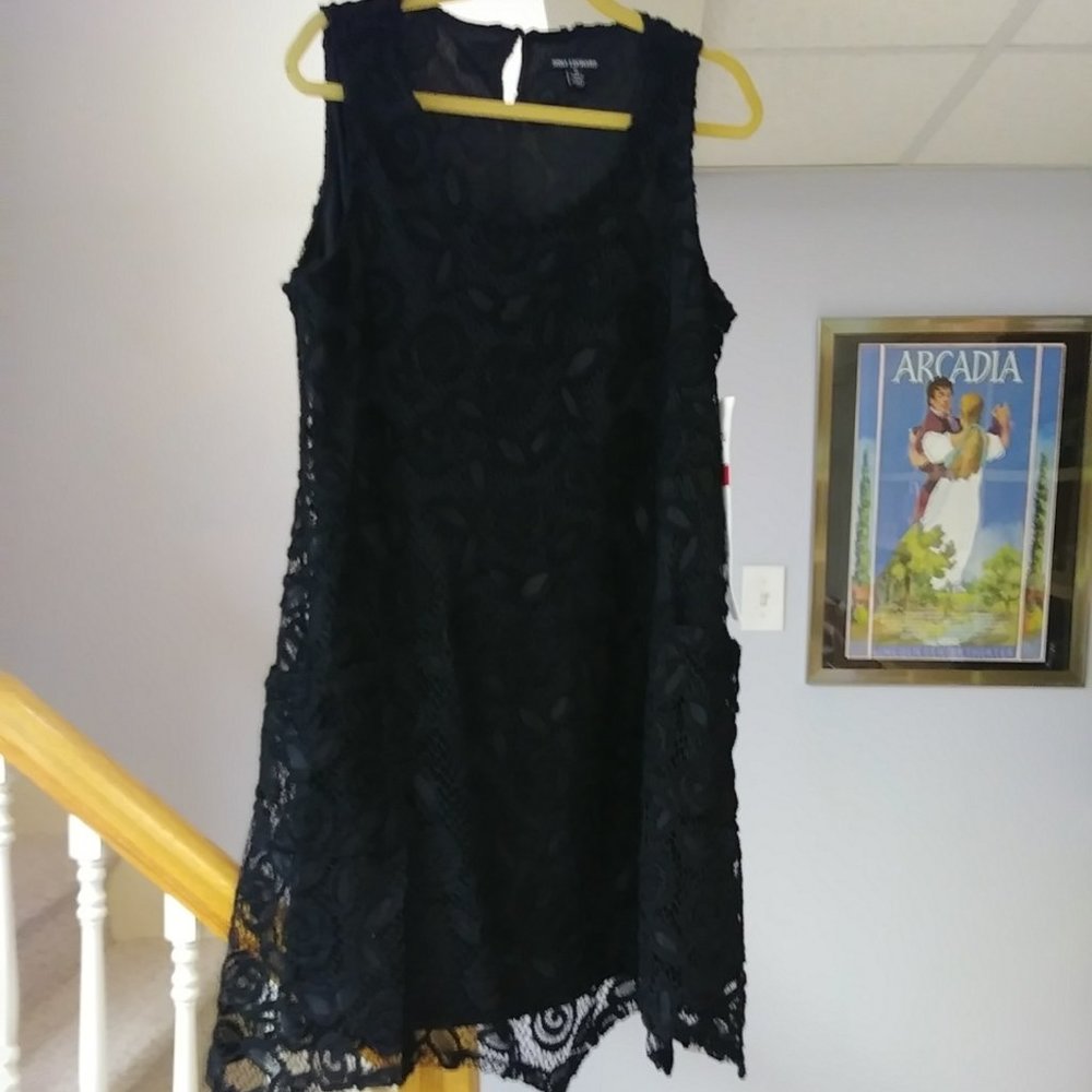 Nina Leonard Black Lace Dress